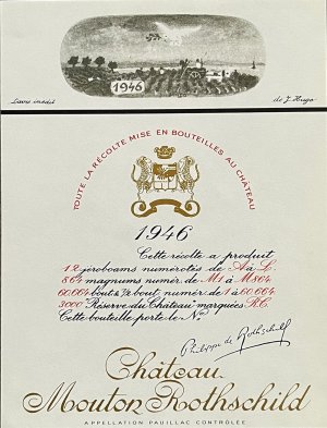 画像1: J.Hugo／ジャン・ユーゴー【Chateau Mouton Rothschild 1946】ワインラベル